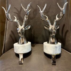 Silver Deer Stocking Holders